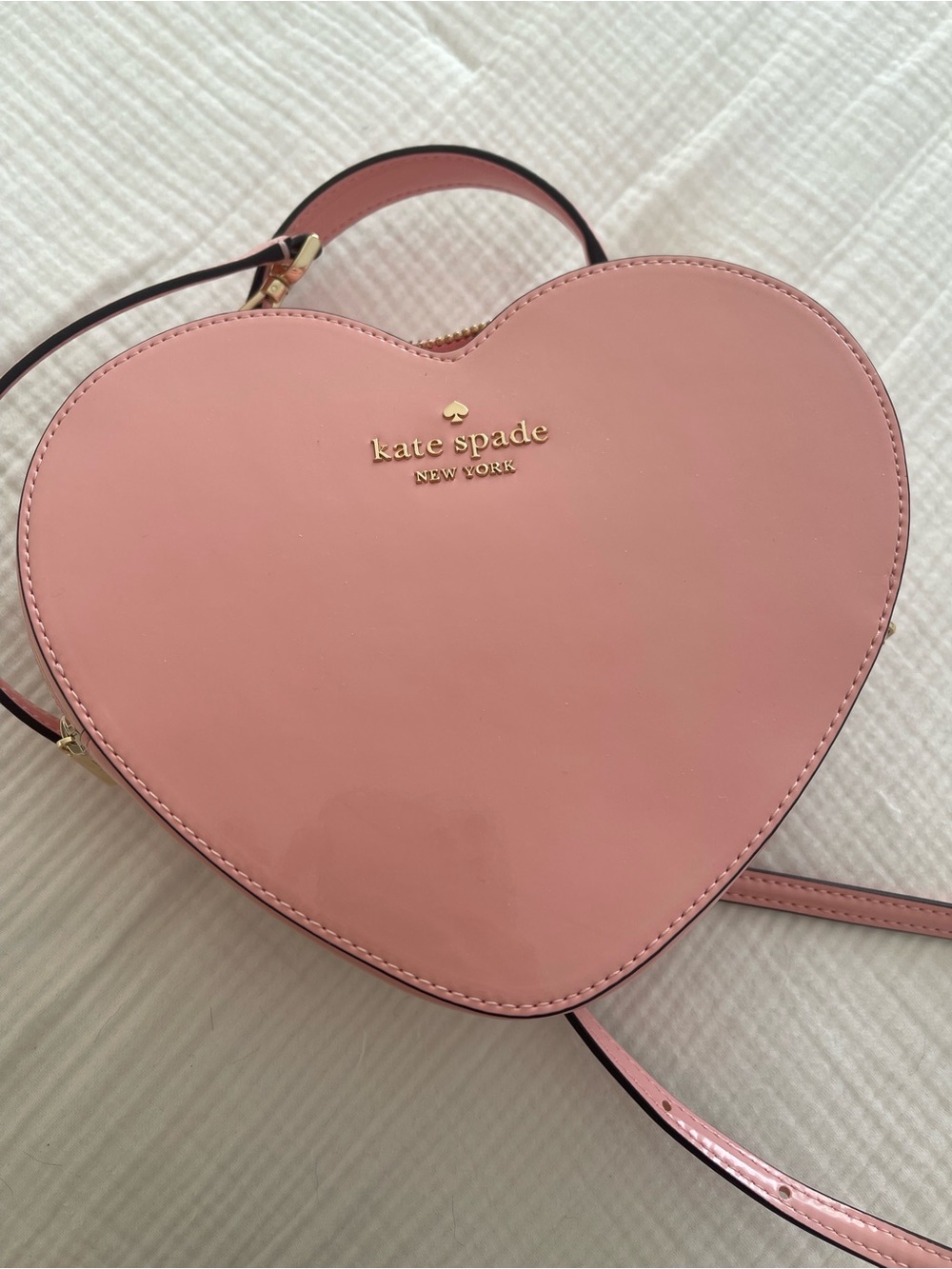 kate spade blush pink heart-shaped crossbody bag - Picture 5 of 7